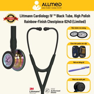  Ống nghe Littmann Cardiology IV TM màu Black & Rainbow gương cầu vồng mã 6240  Limited  chính hãng 3M Mỹ 
