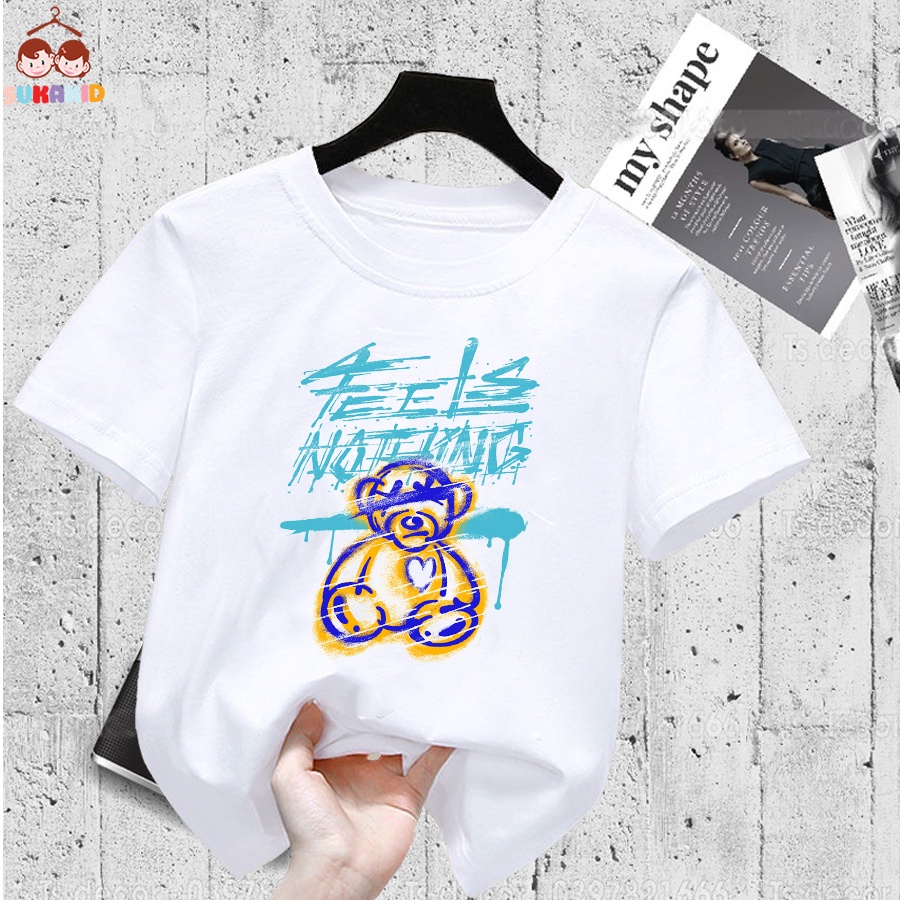 Áo thun hình gấu nati Bé trai và gái.áo cho bé từ 6kg-30kg.AL55.