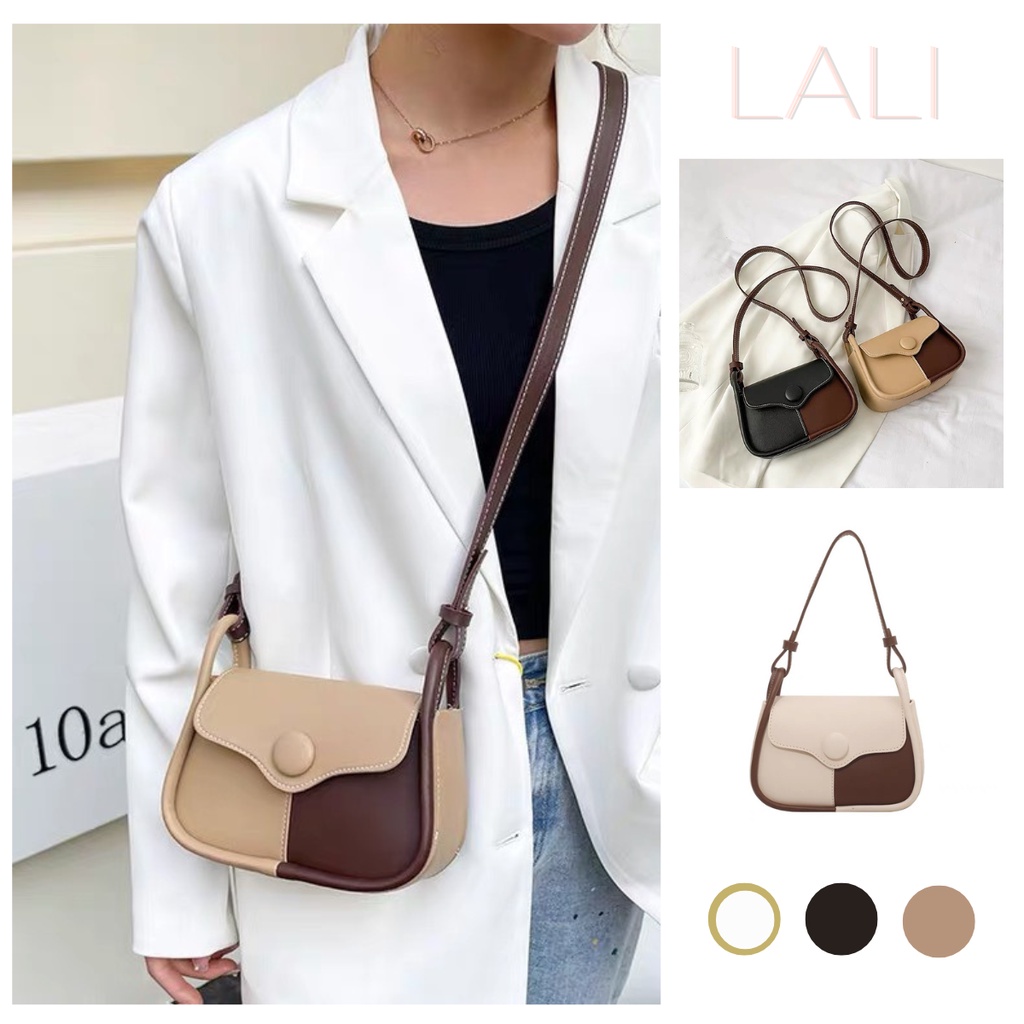 Túi xách nữ phối màu cổ điển xinh xắn, chất liệu da mềm, giữ phom cực tốt giá rẻ