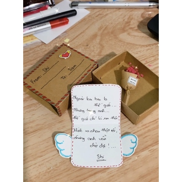 Hộp diêm yêu thương làm theo yêu cầu - Thiệp hộp diêm handmade