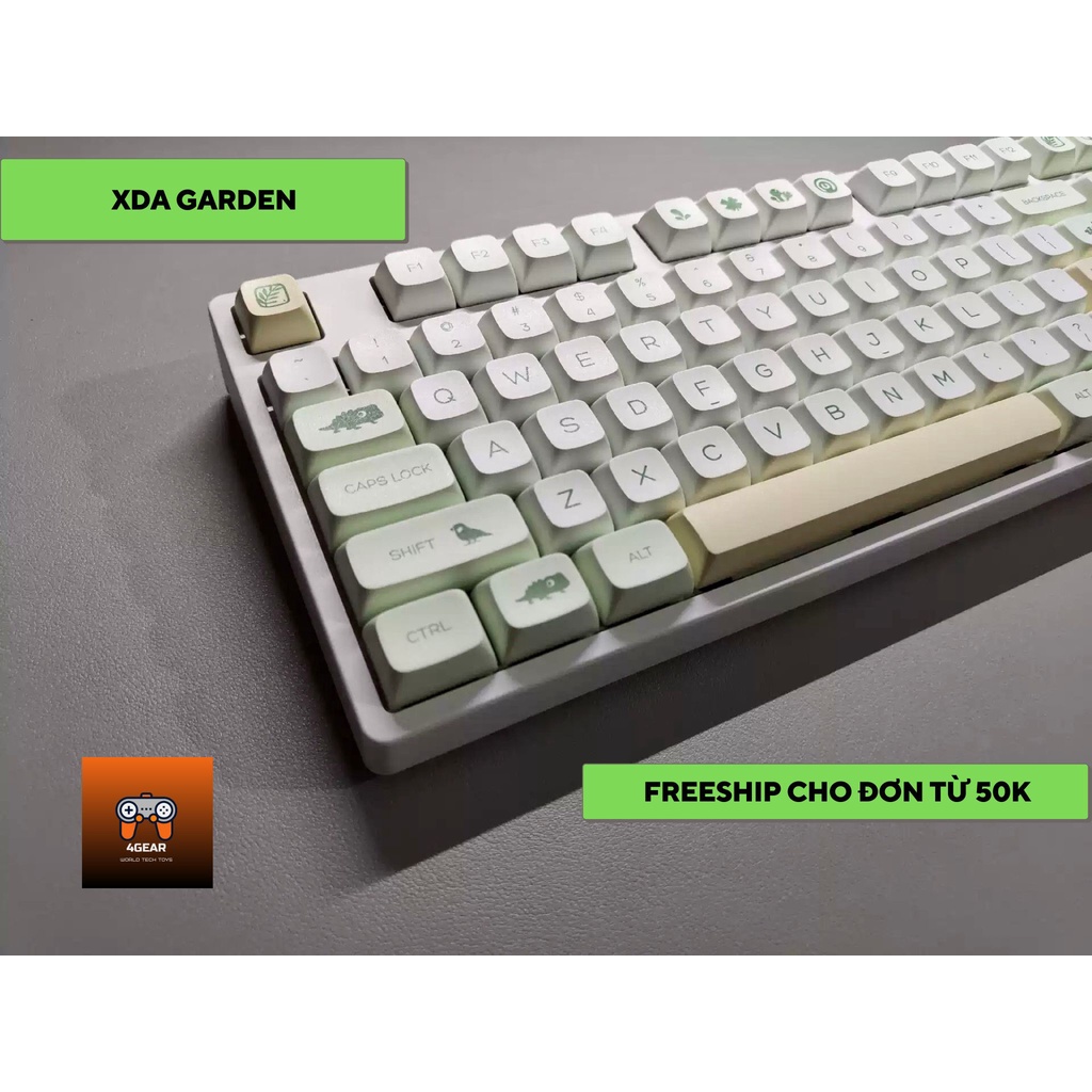 Keycap PBT Matcha Garden XDA in dyesub 142 nút cho bàn phím cơ layout 108/104/98/87/84/75/68/64/61