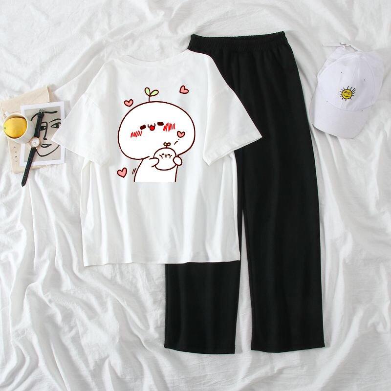 Set MẦM LÁ VÀ TIM KÈM QUẦN KẺ VÀ QUẦN ỐNG RỘNG SIÊU CUTE - tại LyLy Shop