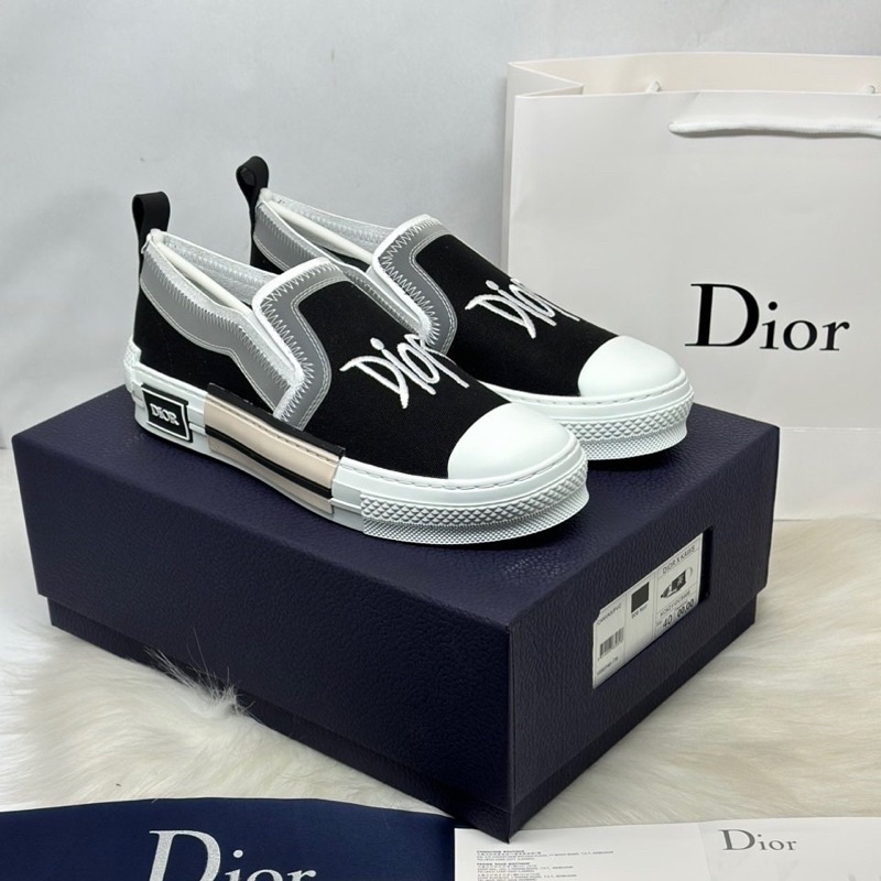 GIÀY D!OR LƯỜI BLACK WHITE LAI AU SC [ Full Box + Free Ship ]