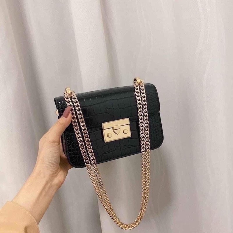 Túi xách nữ đeo chéo đeo vai khóa gài da rắn mới bag túi đi tiệc JUMALY - TDC260