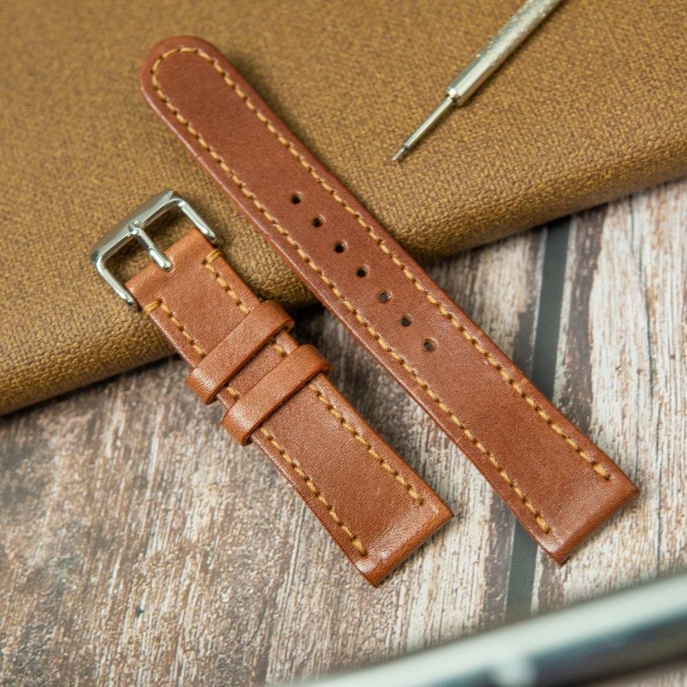 Dây da đồng hồ Vnstrap 18mm 20mm 22mm handmade da bò đeo gia xịn cao cấp đẹp giá rẻ A3