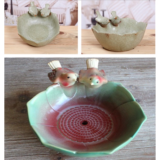 Chậu cây đôi chim đậu hồ nước CHAUX1 trồng hoa sen đá cây cảnh cute trang trí decor để bàn ống bút cắm đồ 18cm