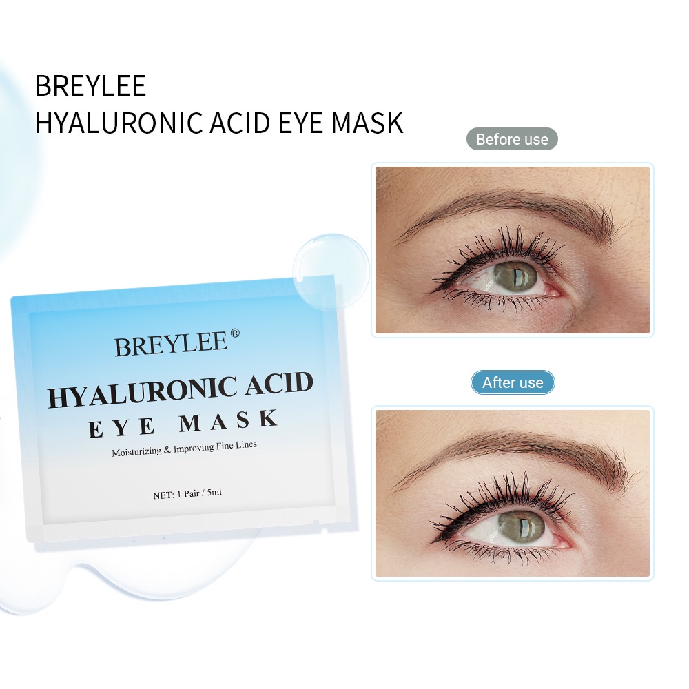 1 cặp mặt nạ mắt Breylee chứa axit hyaluronic để giữ ẩm cho nếp nhăn 5g