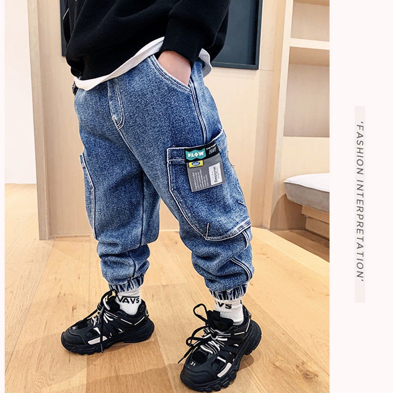 Quần Jean Dài Thời Trang 2022 Cá Tính Cho Bé Trai