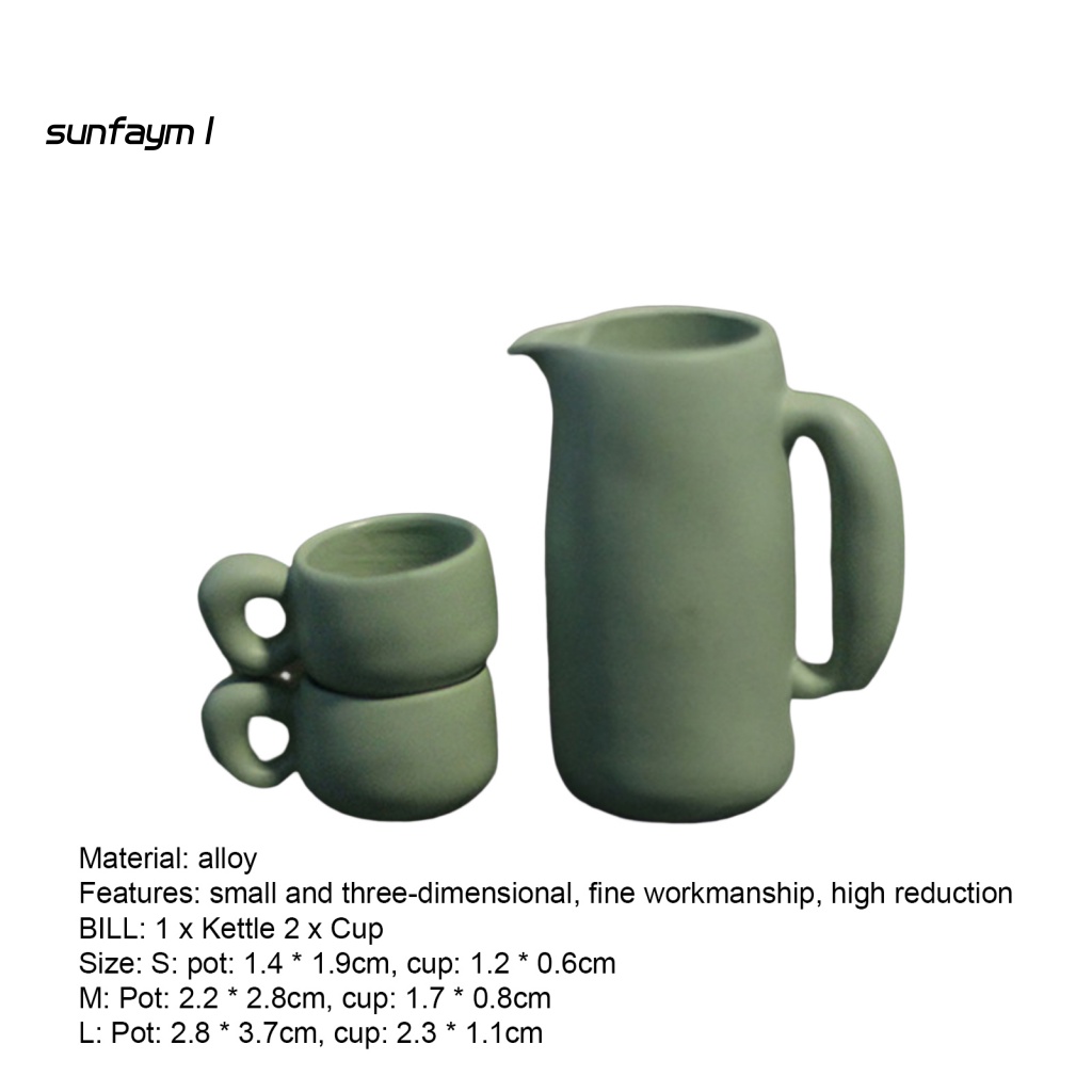 Sunfa 1 Bộ Ly Trà Ba Chiều Không Mùi Trang Trí Nhà Búp Bê Thu Nhỏ