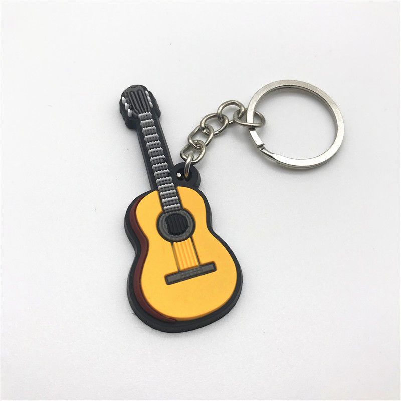 Móc Khóa Cao Su PVC Mềm Hình Đàn Guitar / Violin