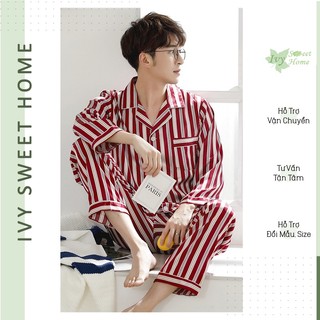 Bộ Nam Satin Gấm 🎶 Bộ Mặc Nhà Mùa Hè Trung Niên 🎶 IVY628