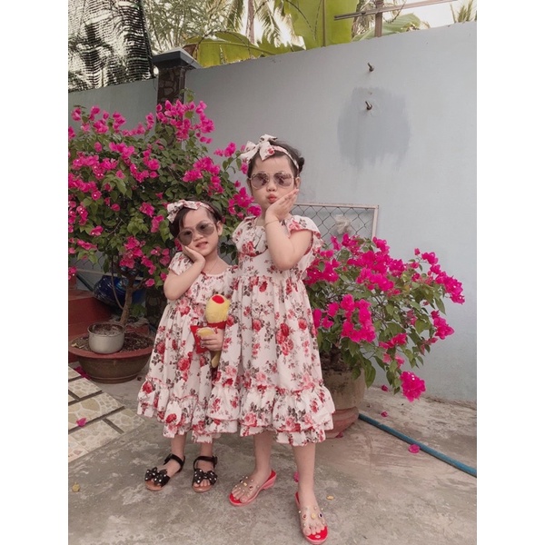 Váy Xinh Tặng Kèm Turban Cho Bé Gái 4 Đến 28kg, Đầm Bé Gái Mềm Mát