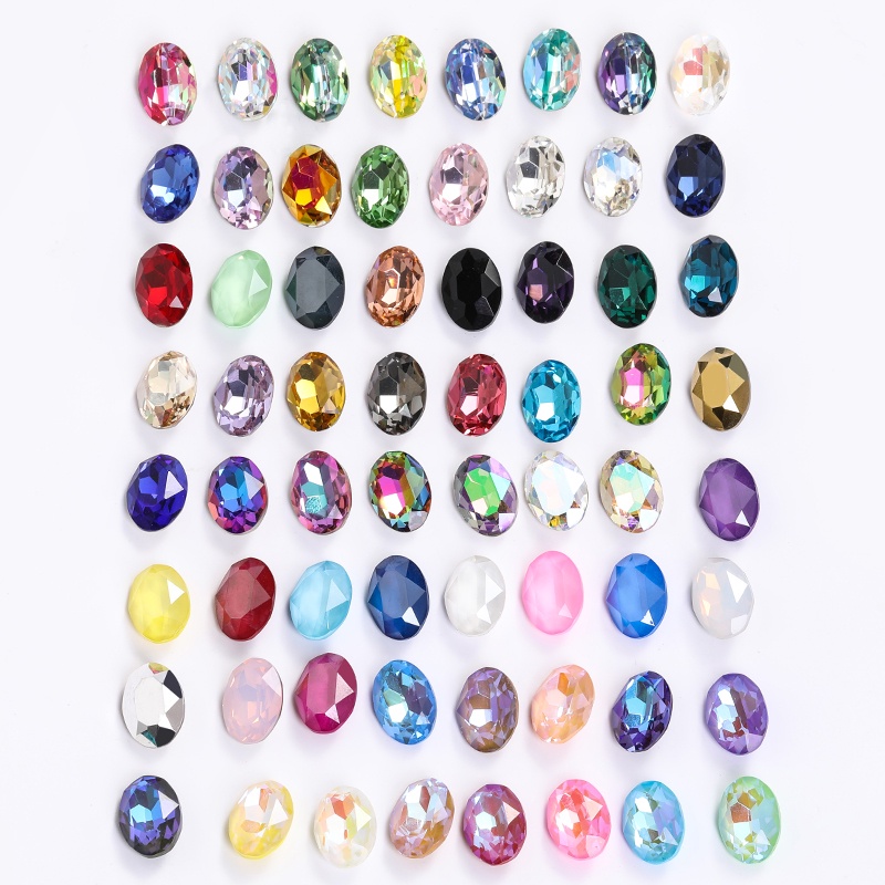 Bán Chạy Năm 2022 Hạt Cườm Thủy Tinh Hình Oval K9 Kích Thước 18x25mm Tự Làm Trang Sức Quần Áo
