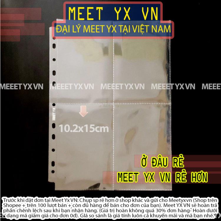 SHEET MEET YX 4 Ô ĐỰNG KÍCH THƯỚC A6 (10X15CM) CHO BÌA A4 (11 LỖ)