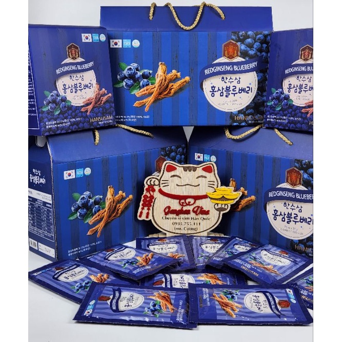 Nước Hồng Sâm Việt Quất Hansusam Vị Ngon (70ml x20 gói) - Tăng Cường Sức Khỏe