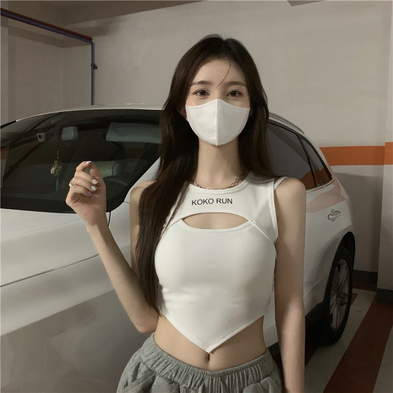 Áo tank Top Giả Hai Mảnh Có Đệm Ngực Và Dây Đeo Trang Trí Đẹp Mắt Dành Cho Bạn Gái