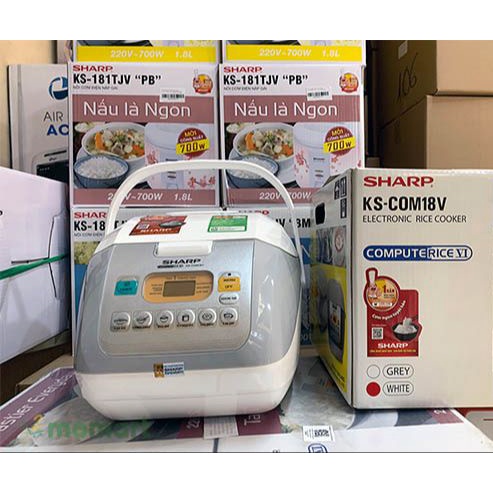 (Mới 100%) Nồi cơm điện tử Sharp 1.8 lít KS-COM18V-Chính Hãng Mới 100%-Thương hiệu Sharp nổi tiếng Nhật Bản