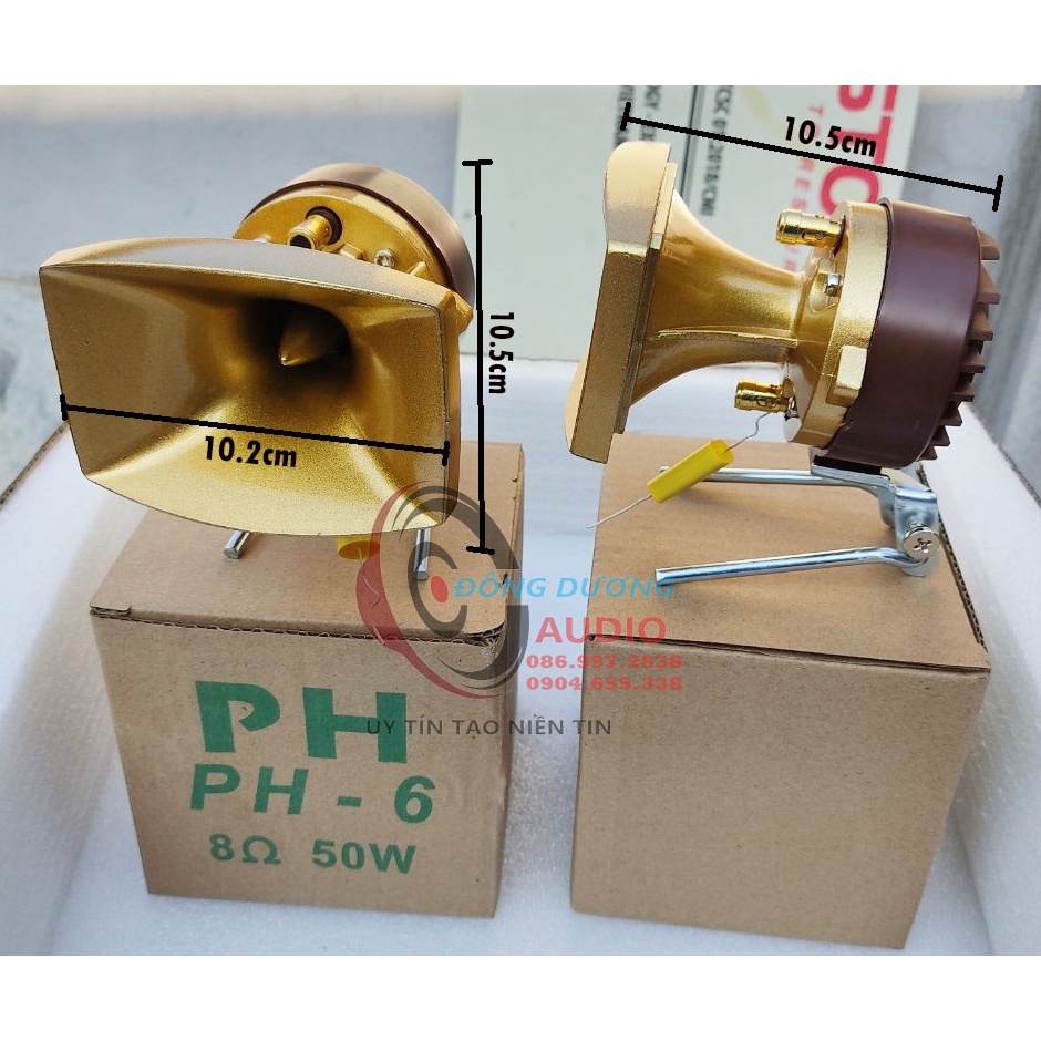 HÀNG MỚI VỀ -BỘ 2 CỦ TREBLE RỜI PH6 VÀNG - TẶNG 2 TỤ 2.2MF - LOA TÉP RỜI