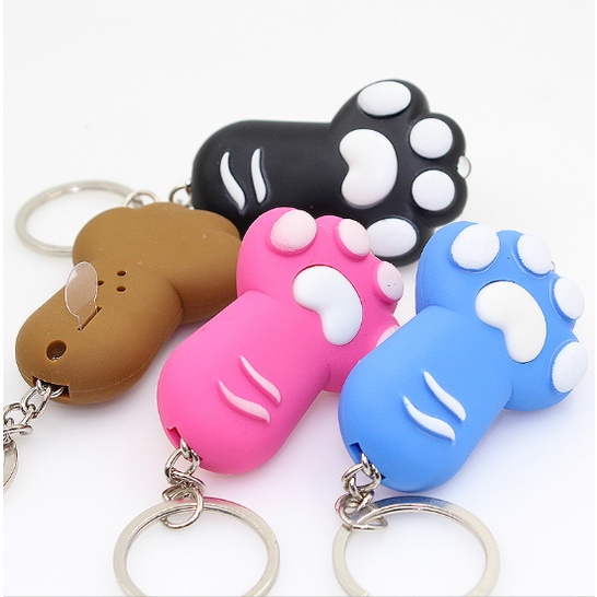 móc khoá chân mèo có đèn led MKL1a phát âm thanh cute dễ thương