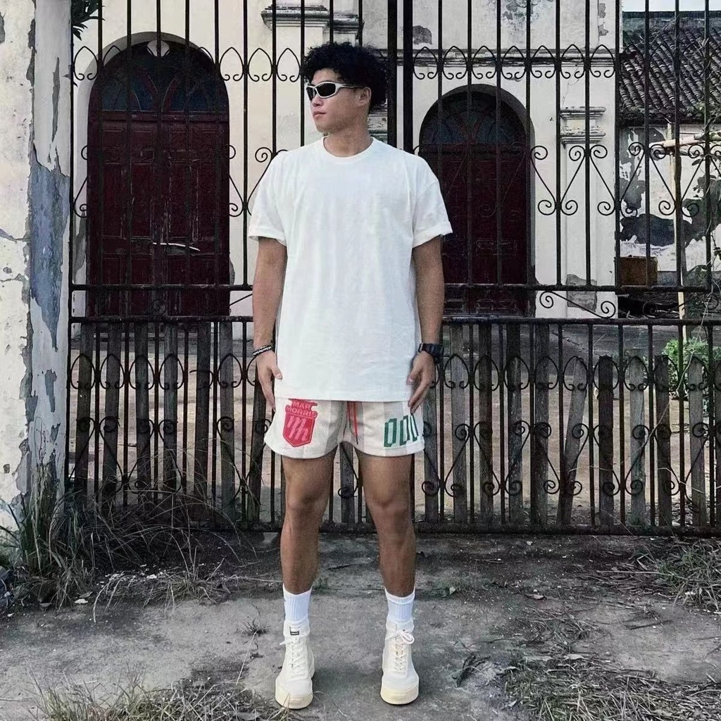 Quần Short Dây Rút Thoáng Khí Mau Khô In Họa Tiết Sọc Nhiều Màu Sắc Dành Cho Nam