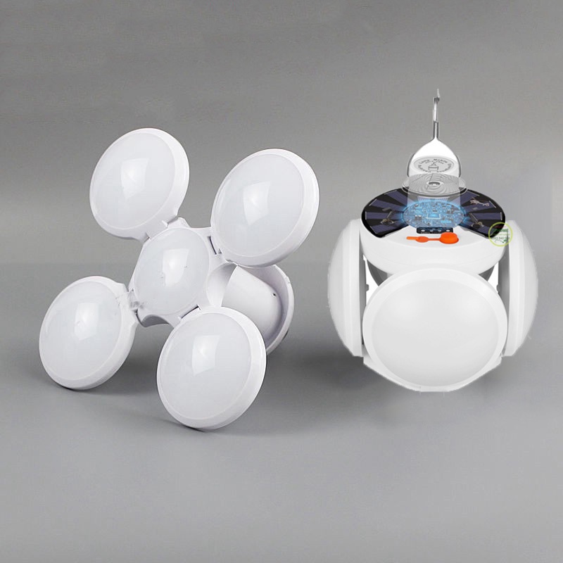 BÓNG ĐÈN TÍCH ĐIỆN HÌNH TRÁI BANH 4 CÁNH -SIÊU SÁNG-CÓ SẠC NĂNG LƯỢNG MẶT TRỜI - ĐÈN LED 4 CÁNH 5 BÓ