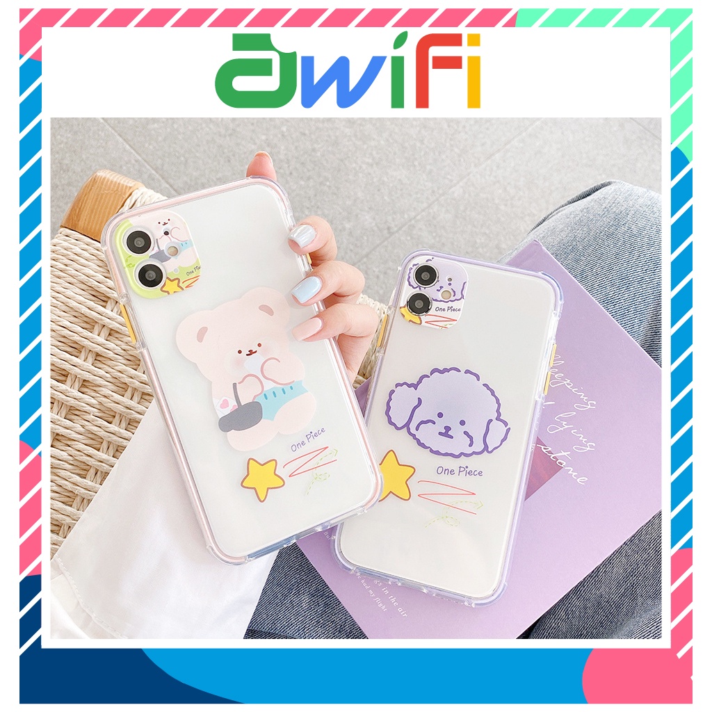 Ốp iphone - Ốp lưng gấu và cún sao trong 4 góc 6s/6splus/7/8/7plus/8plus/x/xs/xsmax/11/11 - Sale Sốc  V2-9