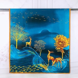 Khăn lụa satin bốn mua thanh lịch 90x180cm