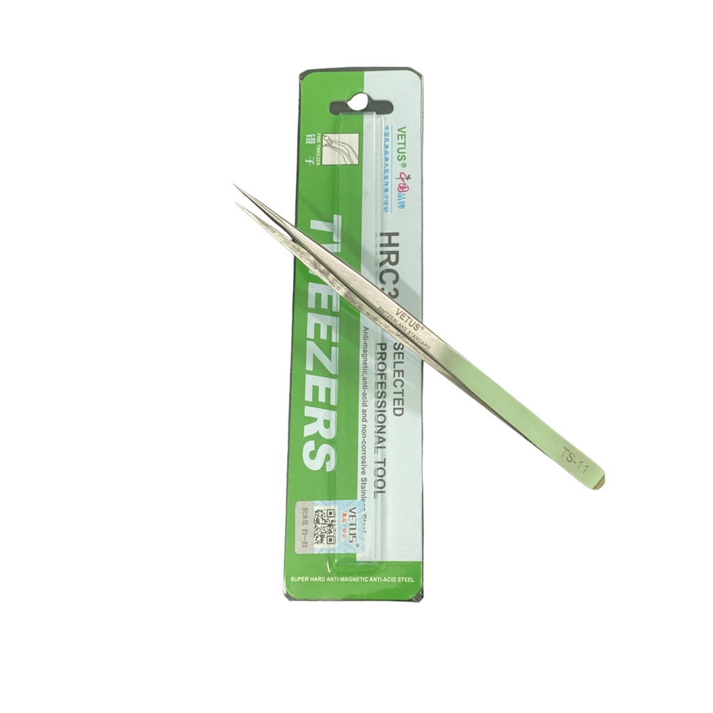 Nhíp Nhặt Lông Yến Tem Hãng , Giá Rẻ Chất Lượng Tốt - Vetus TS11 - Đầu Thẳng