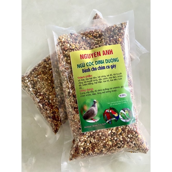 500gram ngũ cốc chim cu gáy nguyen anh, thức ăn cho chi cu, vẹt, manh manh...