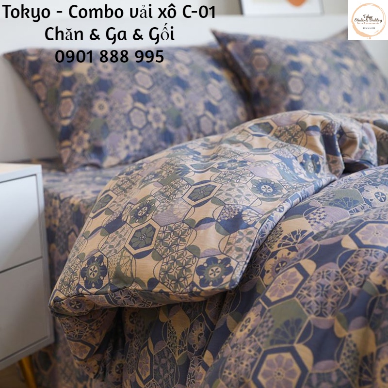 TH_Chăn vỏ, Ga Gối vải Xô Organic cotton dòng cao cấp