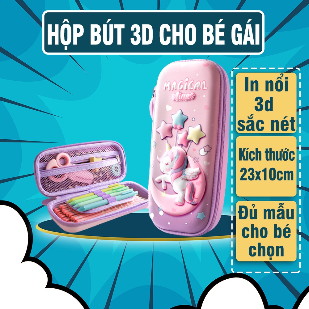 Hộp đựng bút 3D Túi Đựng Bút/ Đồ Trang Điểm Hình Kỳ Lân Xinh Đẹp Có Kích Thước Lớn hộp bút đa năng có chọn mẫu