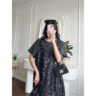 Đầm vạt xéo phối thun chất mát