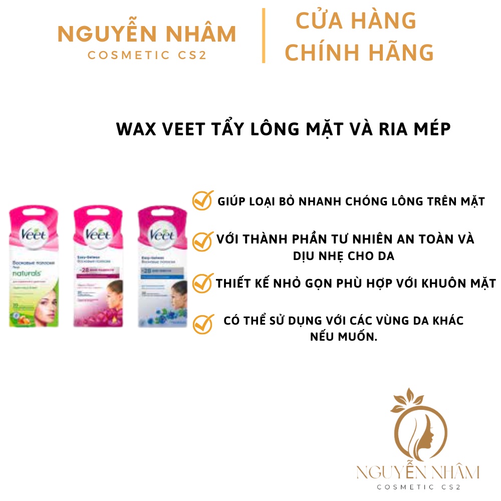 Wax VEET Tẩy Lông Mặt và Ria Mép