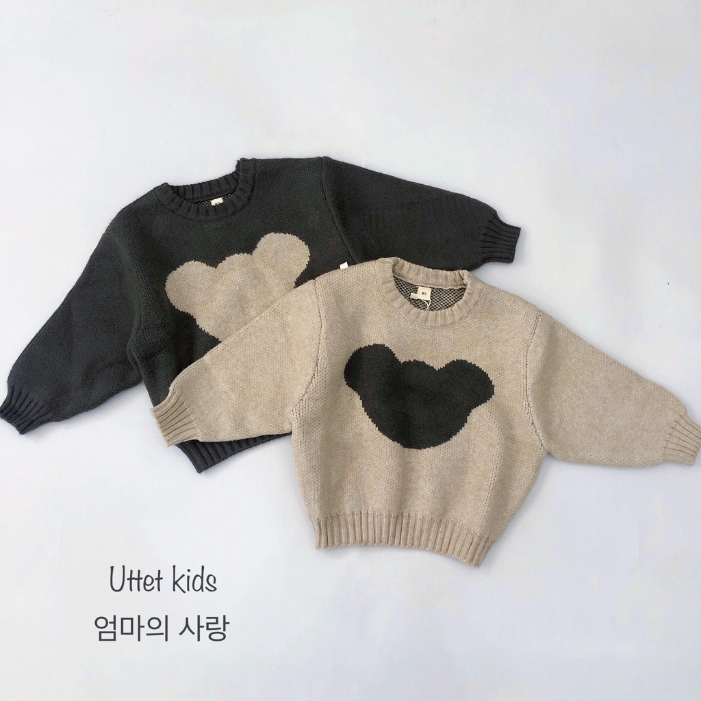 ÁO LEN HÌNH GẤU PHONG CÁCH HÀN QUỐC RẤT ĐẸP DÀNH CHO BÉ GÁI VÀ BÉ TRAI