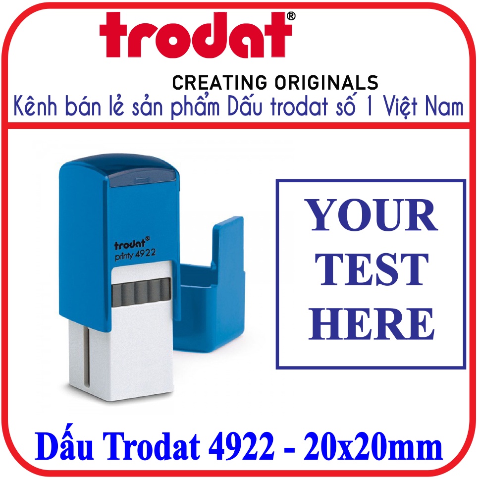 Khắc dấu tròn, dấu vuông kích thước 20x20mm (Trodat 4922)