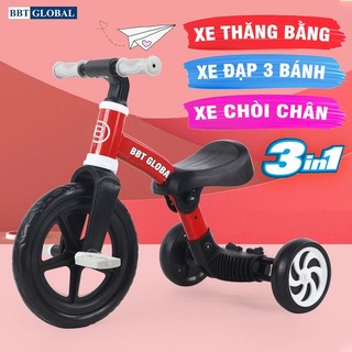 Xe chòi chân 3 in 1 cho bé Q9/Q520 BBT Global, Xe chòi chân cho bé từ 2 tuổi , bảo hành 6 tháng