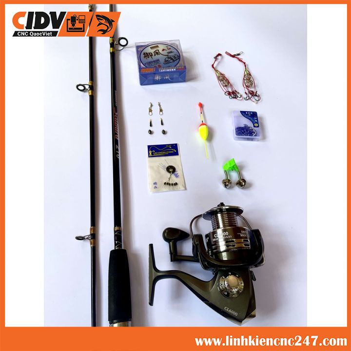 Bộ cần câu shimano 2 khúc 2m7 ,máy yumoshi lc 7000 kèm trọn bộ phụ kiện -Đ𝗢̂̀𝗖𝗔̂𝗨 𝟭𝟰𝟬