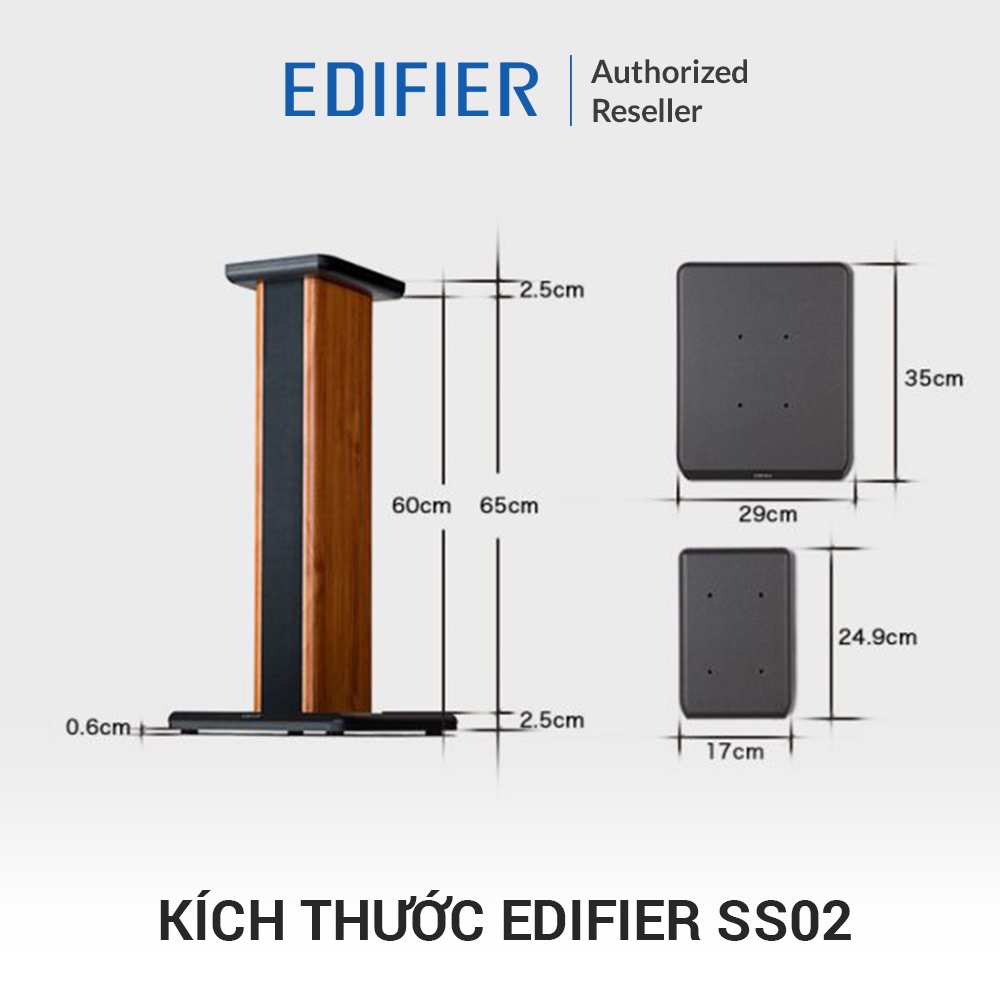 Chân loa EDIFIER SS02 - Thiết kế cực đẹp - Gỗ MDF cứng cáp chắc chắn - Tăng trải nghiệm nghe - Hàng chính hãng MAI THU