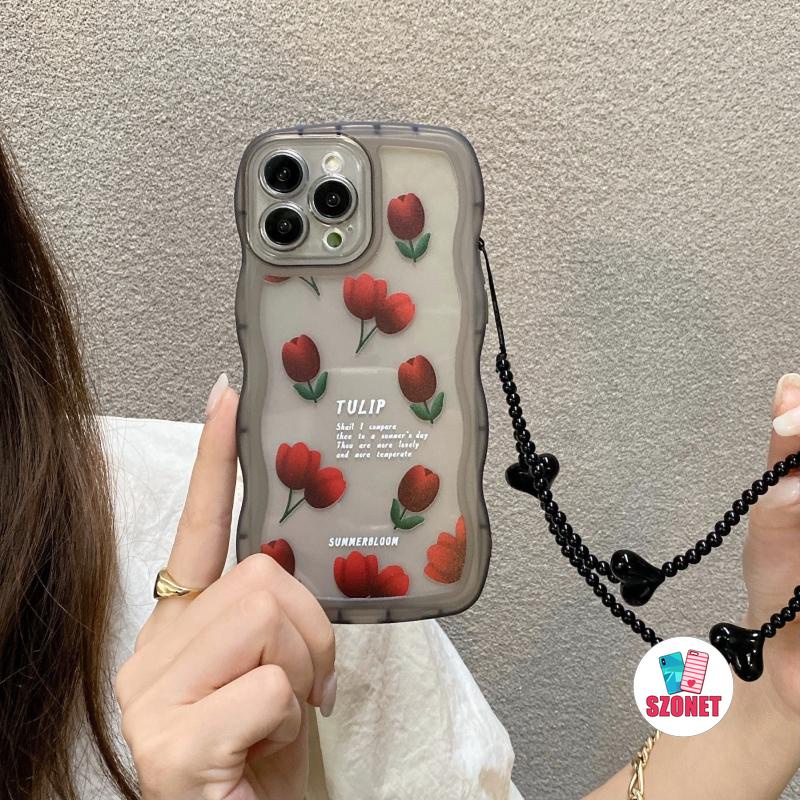 Ốp Điện Thoại Chống Sốc Họa Tiết Hoa Hồng Viền Cong Cho iPhone 14 13 12 11 Pro Max XS XR X 8 7 Plus + SE 2020