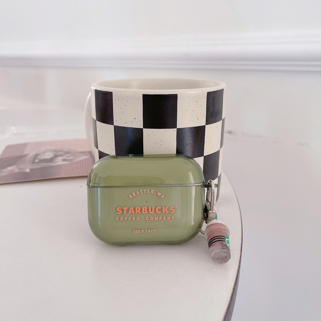 Vỏ Bảo Vệ Hộp Sạc Tai nghe không dây AirPods 1 2 3 Pro2 2022 Bằng tpu Mềm Trong Suốt Chống Sốc Màu Xanh Lá In Chữ Thời Trang