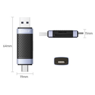 Đầu đọc thẻ nhớ SD TF MicroSD USB Type C ORICO CD2D-AC2/AC3 / 2CR61
