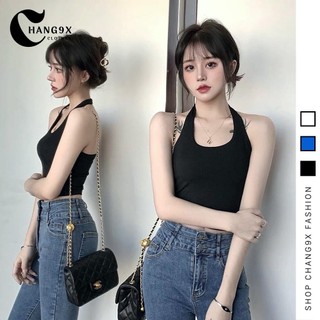 Áo croptop cổ yếm borip tròng cổ sexy Siêu Hot