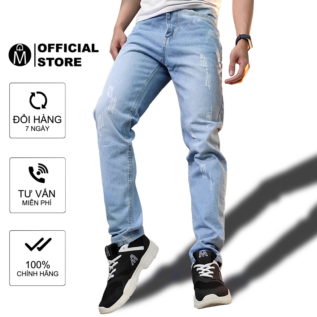 Quần jean nam ống suông Q153 (Xanh bạc) MĐ *