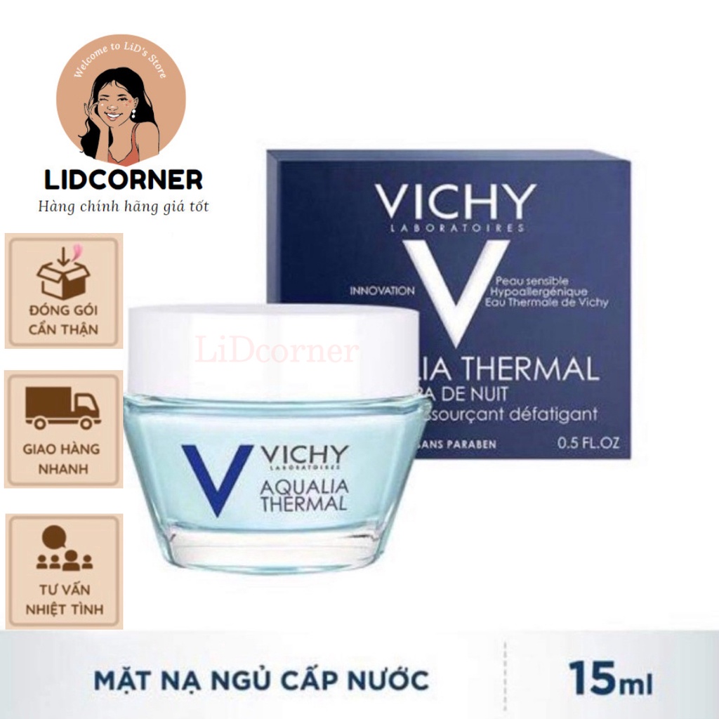 Mặt nạ ngủ cung cấp nước tức thì Vichy Aqualia Thermal Night Spa 15ml