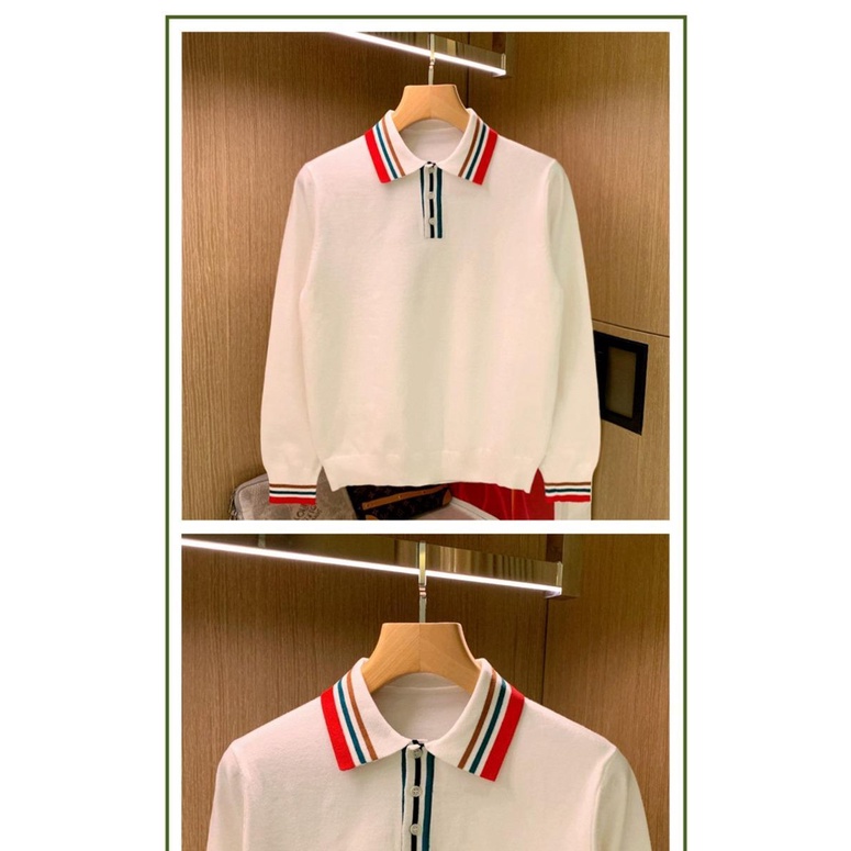 Áo Thun polo Dài Tay Phối Màu Thời Trang Anh Quốc Cho Nam