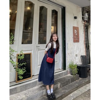 Váy Yếm DENIM viền chỉ chun lưng STYLE ULZZANG