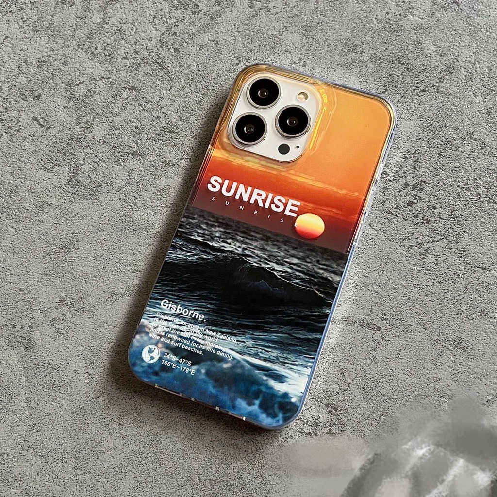 Ốp Điện Thoại In Hình Cây Dừa Hoàng Hôn Cho Apple 14 IP11 / 12pro / 13 TikTok 14plus