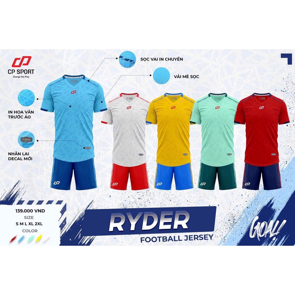 Quần Áo Bóng Đá CP SPORT Ryder Cao Cấp .Áo Bóng Đá Không Logo Thầm Hút Mồ Hôi
