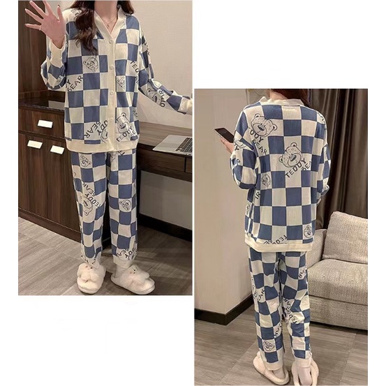 Bộ Ngủ Cotton Gân Pijama Siêu Mát Chất Dày Dặn Nhiều Mẫu Trẻ Trung Năng Động