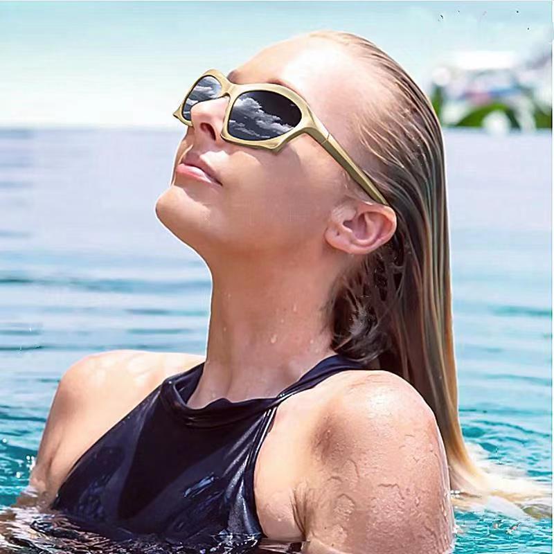 Kính Mát Chống Tia UV Hình Chữ Nhật Phong Cách Hiphop Dành Cho Nam Nữ